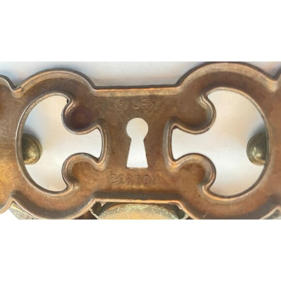 4 Vintage Brass Architectural Salvage Drawer Pulls Hardware USA No. 28322 Ornate - Picture 3 of 8